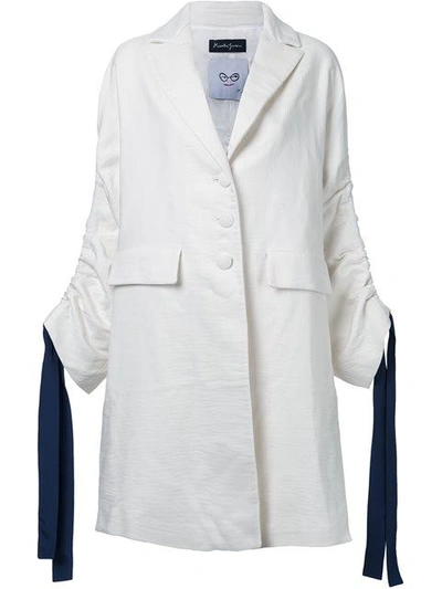 Rossella Jardini Drawstring Sleeve Coat In White