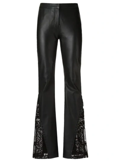 Martha Medeiros Leather Flared Trousers In Black