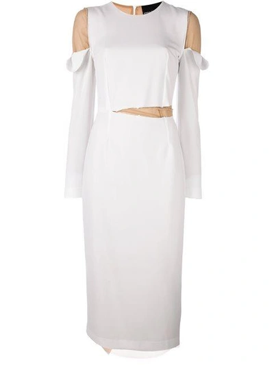Erika Cavallini 'gillian' Long Sleeve Dress In White