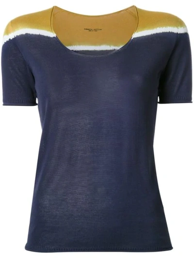 Roberto Collina Tri-tone Shortsleeved Knit T-shirt In Blue