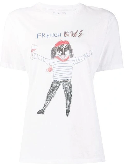 Unfortunate Portrait 'french Kiss' T-shirt In White