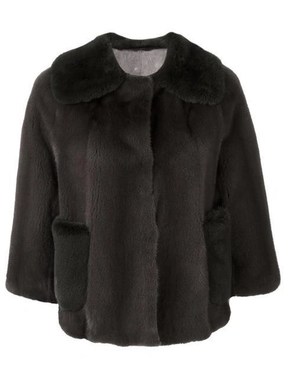 Liska 'cocotte' Fur Jacket In Grün/grau