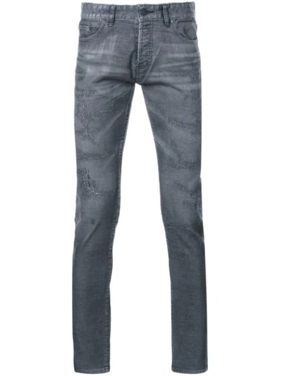 Hl Heddie Lovu Mid Rise Distressed Skinny Jeans In Grey