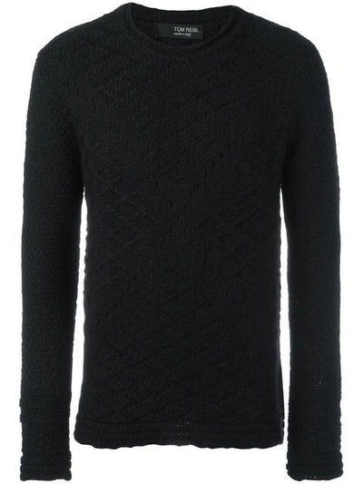 Tom Rebl Geometric Pattern Knit Sweater - Black