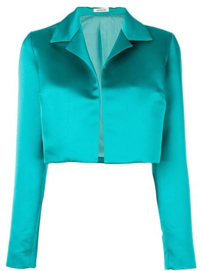 P.a.r.o.s.h Cropped Satin Jacket In Green