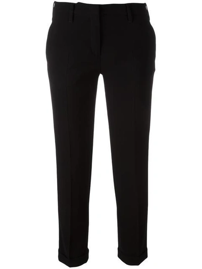 Aspesi Slim-fit Cropped Trousers In Black