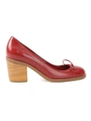 Sarah Chofakian Chunky Heel Pumps In Red