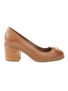 Sarah Chofakian Chunky Heel Pumps In Brown