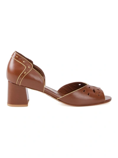 Sarah Chofakian Pierre Leather Sandals In Brown
