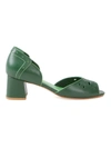 Sarah Chofakian Chunky Heel Pumps In Green