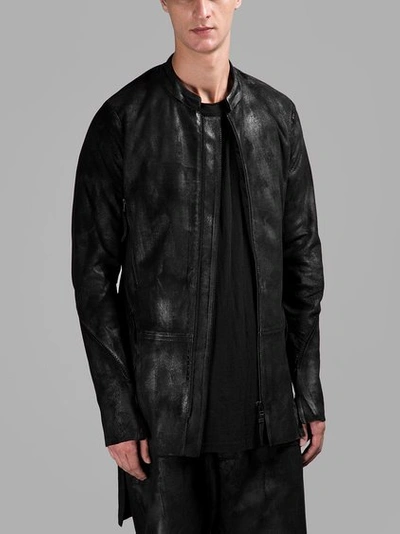 Barbara I Gongini Men's Black Suede Leather Jacket