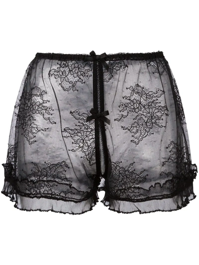 Folies By Renaud Ouvert French Lace Knickers In Black