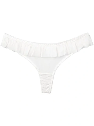 Gilda & Pearl Bardot Frilled Trimmed Thong In White