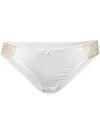 Gilda & Pearl Gina Lace Detailed Knickers In White ,metallic