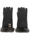N•peal Contrast Trim Gloves In Grey