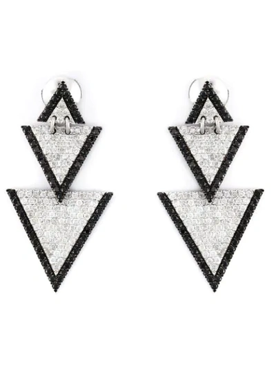 Elise Dray Drop Triangle Diamond Earrings In Metallic