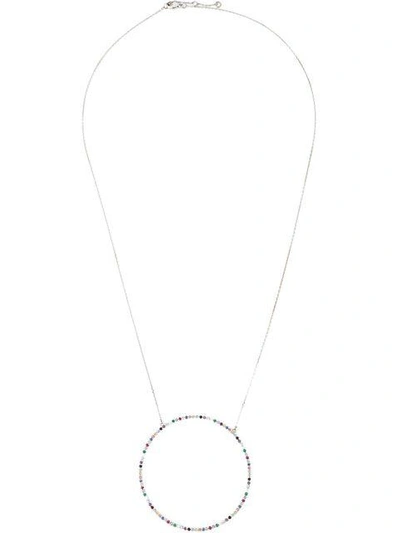 Gisele For Eshvi 18kt White Gold Gemstone Necklace - Metallic