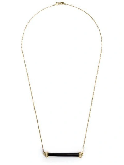 Kristin Hanson Onyx And Diamond Bar Necklace In Black