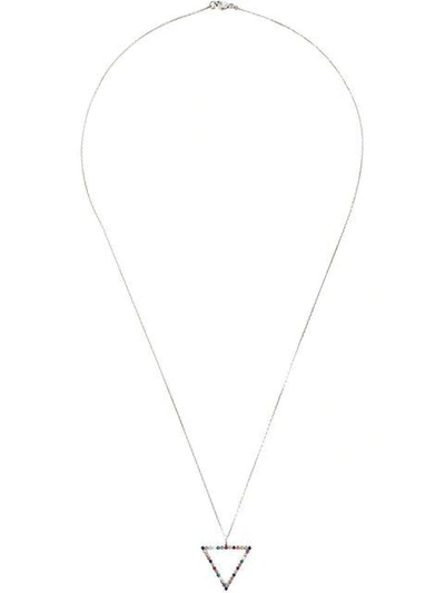 Gisele For Eshvi 18kt White Gold Gemstone Necklace - Metallic