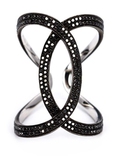 Kristin Hanson Diamond Wave Ring In Black