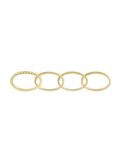 Wouters & Hendrix Gold Set Of 4 Sculpted Rings In Metallic