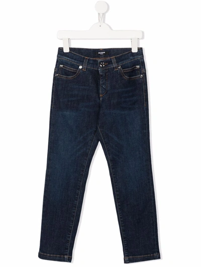 Balmain Kids' Slim-cut Denim Jeans In Blue