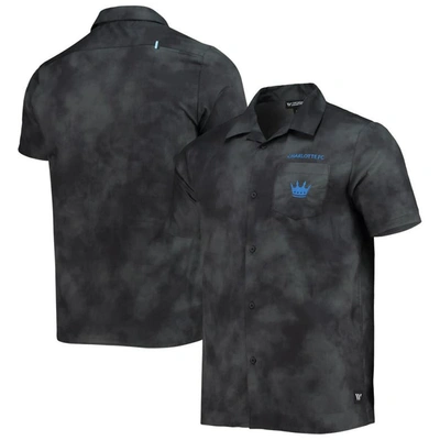 The Wild Collective Black Charlotte Fc Abstract Cloud Button-up Shirt