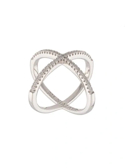 Nialaya Jewelry Überkreuzter Ring Aus Sterlingsilber In Grey