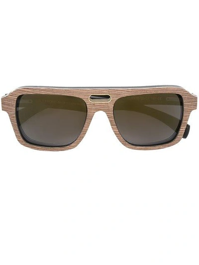Gold And Wood 'ashbury' Sunglasses In Brown