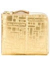 Comme Des Garçons Logo-embossed Leather Wallet In Metallic