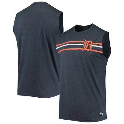 New Era Heathered Navy Detroit Tigers Muscle Tank Top