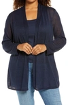 Nic + Zoe Lightweight Long Boc Cardigan In Dark Indigo