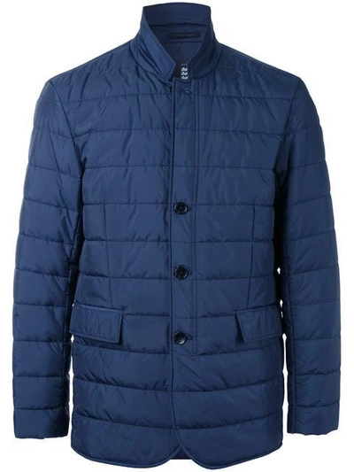Kent & Curwen Padded Button Front Jacket In Blue