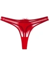 Gilda & Pearl Diana Georgette Pompom Thong In Red