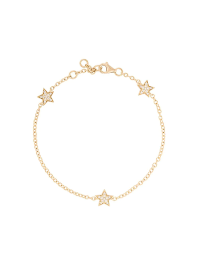 Alinka 18kt Yellow Gold Stasia Mini Triple Star Diamond Bracelet In Metallic