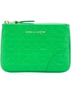 Comme Des Garçons Green Embossed Leather Wallet