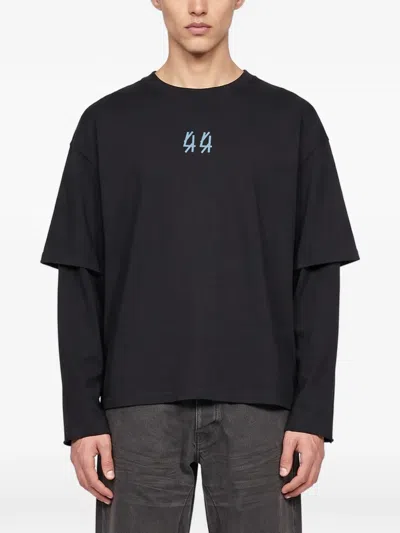 44 Label Group Graphic-print Layered-sleeve T-shirt In Gray