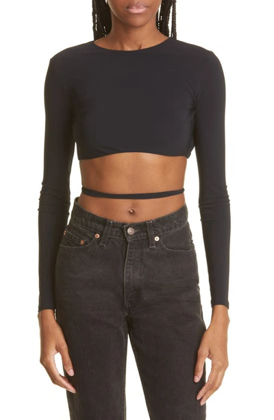 Alix Nyc Marissa Cropped Open-back Stretch-jersey Top In Black
