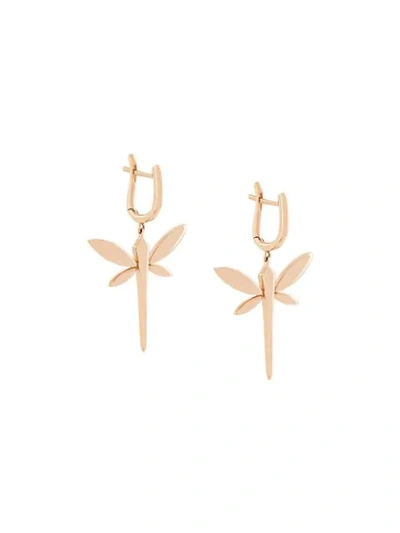 Anapsara Dragonfly Drop Earrings In Metallic