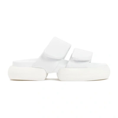 Dries Van Noten Padded Leather Sandals In Color:  White