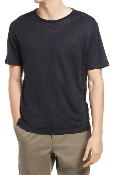 Vince Crewneck Linen T-shirt In Coastal