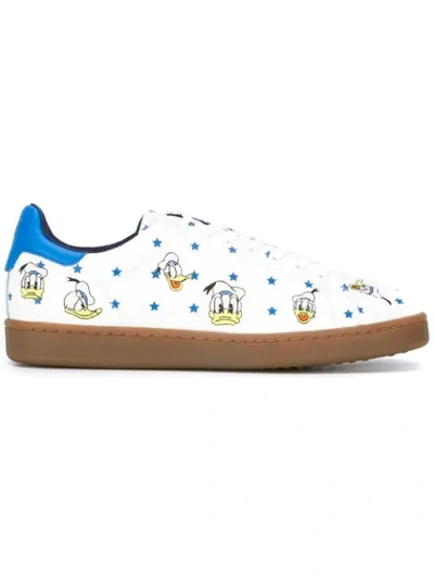 Moa Master Of Arts Ledersneakers Mit Stickerei "donald Duck" In White