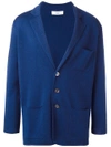 Fashion Clinic Three Button Cardigan In Blue