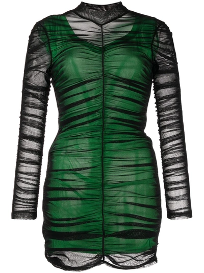 Alexander Wang Women's Green Other Materials Dress In Black/ Iguana