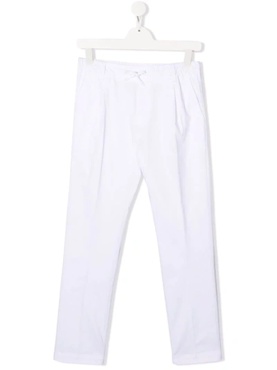 Paolo Pecora Kids' Drawstring-fastening Waist Trousers In White