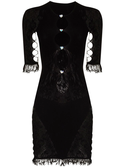 Poster Girl Miranda Cutout Lace Mini Dress In Black