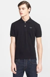 Comme Des Garçons Play Cotton Piqué Polo In Black