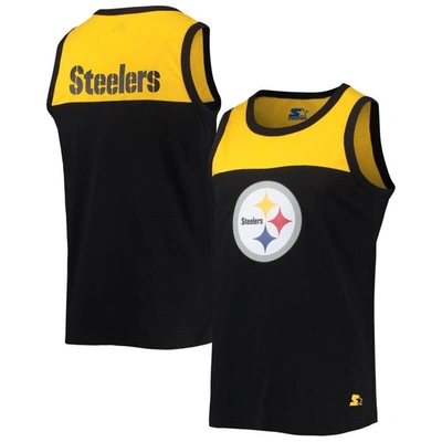 Starter Black/gold Pittsburgh Steelers Team Touchdown Fashion Tank Top