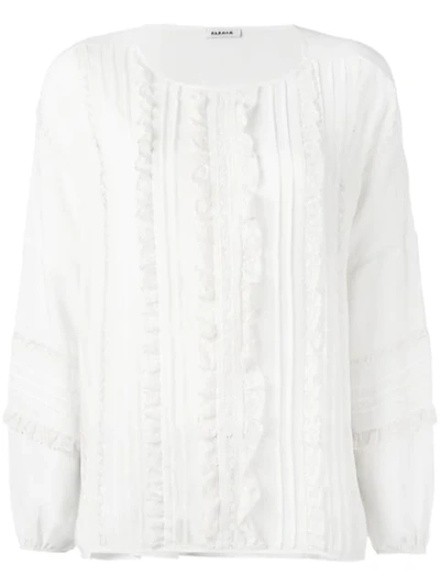 P.a.r.o.s.h Lace Placket Blouse In White