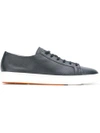 Santoni Grained Lace Up Trainers